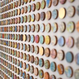 Original Map Dots Artwork, Geometric Spot Art. 3D Wood Collage, Large Scale Art For Interiors - thumbnail 3