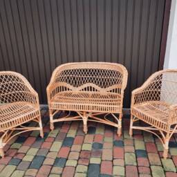 Wicker Sofa & 2 Armchairs Set, Rattan Woven Handcrafted in Ue - thumbnail 3