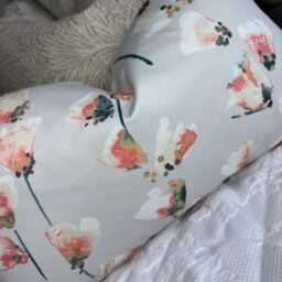 Floral Blush Cushion Cover, Decorative Pillow Cover For Sofa Bed 12x 20, Satin Cotton Case, Handmade Honor Fabric Romo - thumbnail 4