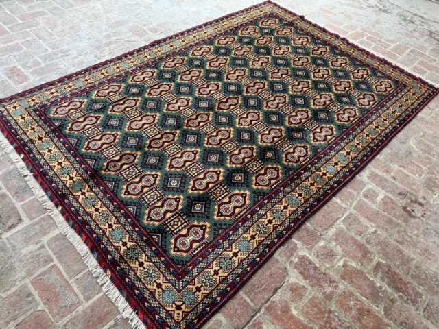 6x9 Handmade Hand-Knotted Afghan Wool Rug - Authentic Tribal Geometric Carpet Large Oriental Area For Living Room Or Bedroom Decor - image 1