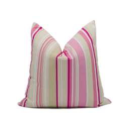 Harlequin - Rush Fuchsia Candy Floss Cream & Neutral Modern Colourful Stiped Cushion Cover Handmade Throw Pillow Designer Home D??cor - thumbnail 1