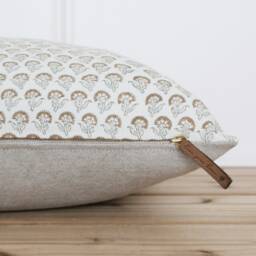 Hand Block Botanical Pillow Cover - Indian Floral Printed Decorative 20 X 16 26 -- Atlas - thumbnail 2