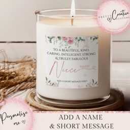 Personalised Niece Birthday Candle, Cute Gift For Niece, Custom 21st Birthday, 18Th Grown Up Card With Verse - thumbnail 1
