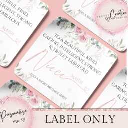 Personalised Niece Birthday Candle, Cute Gift For Niece, Custom 21st Birthday, 18Th Grown Up Card With Verse - thumbnail 2