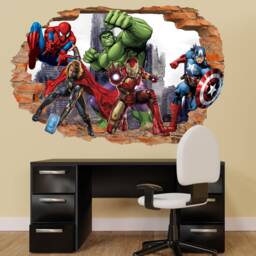 Avengers Wall Stickers Captain America Spiderman Hulk Ironman Superhero Decal Mural Poster Decor 1108 - thumbnail 2
