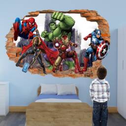 Avengers Wall Stickers Captain America Spiderman Hulk Ironman Superhero Decal Mural Poster Decor 1108 - thumbnail 3