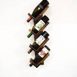Reclaimed Wood Vertical Wine Rack With Metal Detail, Rustic Rack, Recycled Wall Mounting Storage - thumbnail 2