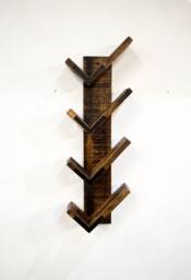 Reclaimed Wood Vertical Wine Rack With Metal Detail, Rustic Rack, Recycled Wall Mounting Storage