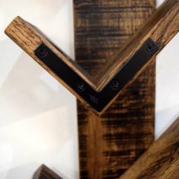 Reclaimed Wood Vertical Wine Rack With Metal Detail, Rustic Rack, Recycled Wall Mounting Storage - thumbnail 3