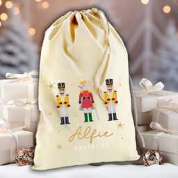 Personalised Christmas Sack - Merry Children's Gifts Girls Boys Stockings- Eve Bag- Nutcracker - thumbnail 4