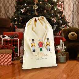 Personalised Christmas Sack - Merry Children's Gifts Girls Boys Stockings- Eve Bag- Nutcracker - thumbnail 3