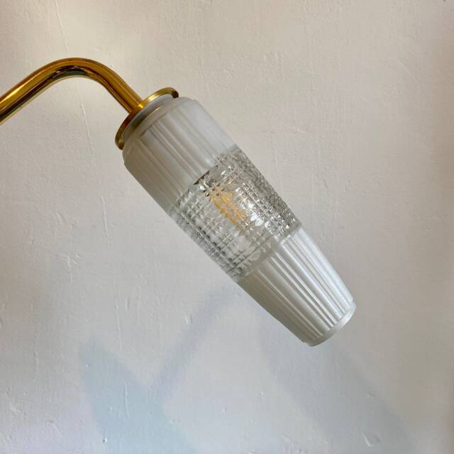 Vintage Tulip Wall Lamp in White & Transparent Glass - image 1