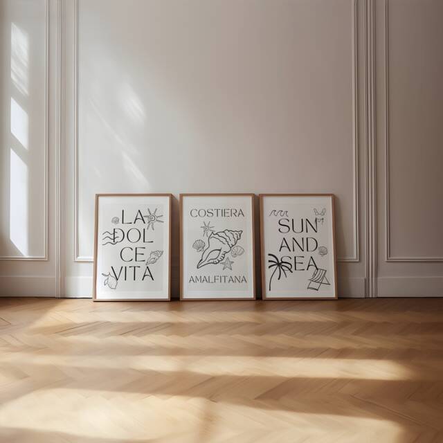 Set Of 3 Prints - La Dolce Vita Print Amalfi Coast Italy Dolce Vita Poster Travel Print Italian Summer - image 1