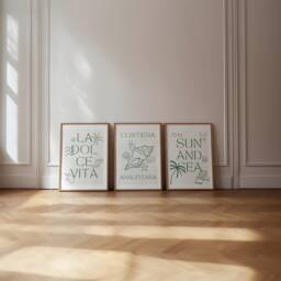Set Of 3 Prints - La Dolce Vita Print Amalfi Coast Italy Dolce Vita Poster Travel Print Italian Summer - thumbnail 3