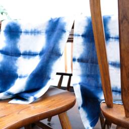Indigo Tie Dye Cotton Door Curtain Japanese Style Tapestry - thumbnail 4