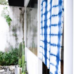 Indigo Tie Dye Cotton Door Curtain Japanese Style Tapestry - thumbnail 3