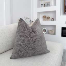 Embossed Chenille Gray Lumbar Pillow Cover Decorative Accent Covers Grey Cushion - All Sizes - thumbnail 2