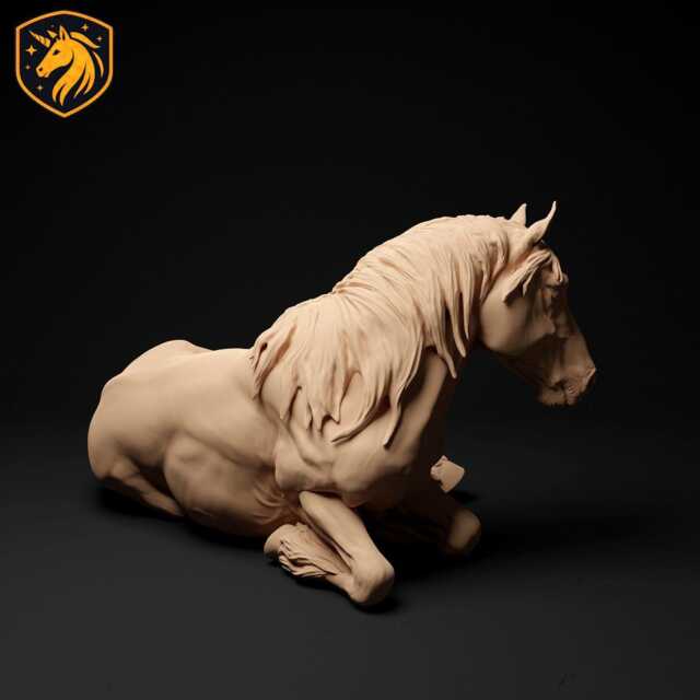 Suffolk Punch Horse Lycing Resin Model - 1/6 Scale Available Unpainted Abs White - image 1