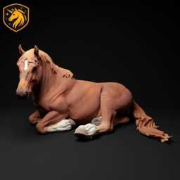 Suffolk Punch Horse Lycing Resin Model - 1/6 Scale Available Unpainted Abs White - thumbnail 2