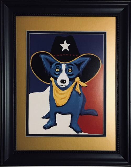 "George Rodrigue Blue Dog ""Texas Ranger"" Framed Print - 15"" X 19" - image 1