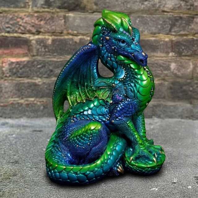 Unique Dragon Sculpture Concrete Ornament Outdoor Wild Animal Statue Cement Patio Decor Handmade Figurine Lover Gift - image 1