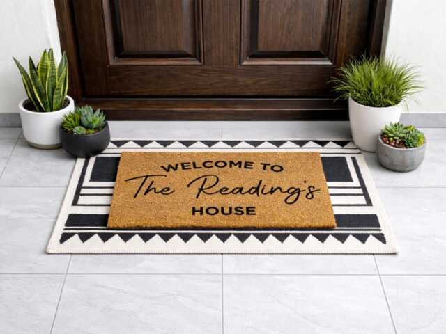 The Reading's House - Custom Newlywed Gift Personalized Wedding Welcome Mat - image 1