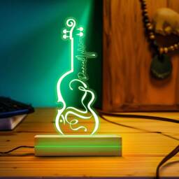 Custom Guitar Desk Lamp Gift For Musicians, Personalized Classic As Guitarist, Night Light Music Lovers - thumbnail 2