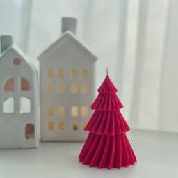 Christmas Tree Candles, Green, Red Decor, Winter Candle, Housewarming Gift, Christmas Gift For Her, Holiday Candles, Festive Candle - thumbnail 3