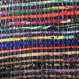 Rag Rug/Chindi Floor J Scandinavian Area Rug, Boho Chic Hippie Rugs Multi Color Scrap Cotton Ready To Ship 4'x6' Blue Tones - thumbnail 3