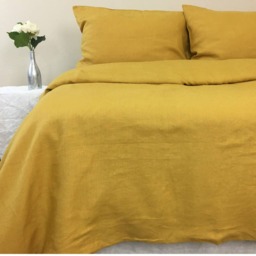 Mustard Gold Linen Duvet Cover, Natural Bedding Queen, King Or Custom Size, Linen Bedding, Relax & Delightful - thumbnail 3