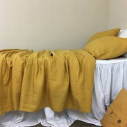 Mustard Gold Linen Duvet Cover, Natural Bedding Queen, King Or Custom Size, Linen Bedding, Relax & Delightful - thumbnail 2