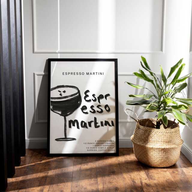 Drawing Cocktail - Espresso Martini Poster Home Bar, Modern Decor, Cool Print, Kitchen Wall Art, Lover Gift - image 1