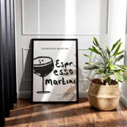 Drawing Cocktail - Espresso Martini Poster Home Bar, Modern Decor, Cool Print, Kitchen Wall Art, Lover Gift - thumbnail 1