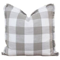 Gray Buffalo Fringe Pillow Cover 20 X 26 Neutral Layering Decorative Throw - thumbnail 2