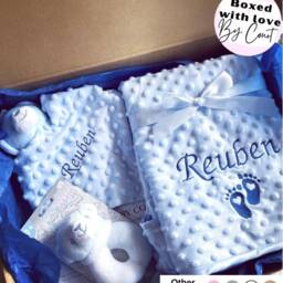 Personalised Baby Gift Set, Comforter & Blanket New Bundle, Boy, Embroidered, Girl Gender Neutral Baby Shower Gift - thumbnail 2