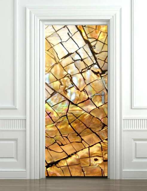 Abstract Door Sticker, Wood Wallpaper, Mural, Sticker Decor, Bedroom Living Room Home Wall Decor Mural