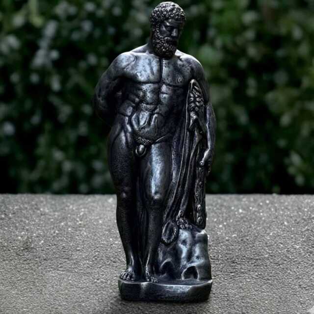 Stone Black Hercules Statue Concrete Greek Man Ornament Front Door Decoration Large Figurine Outdoor Warrior Sculpture Lover Gift - image 1