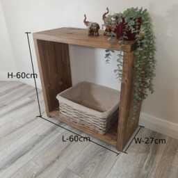 Brand New Handmade Rustic Wooden Bedside Table - Many Colours & Sizes - thumbnail 4
