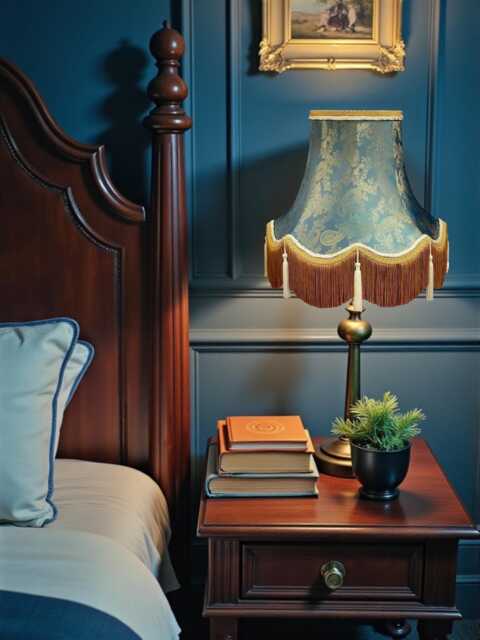 Blue Paisley Fabric Lampshade Handmade in The UK For Table & Floor Standard Lamp Shades, Ceiling Lights, Clip On Wall Lights - image 1