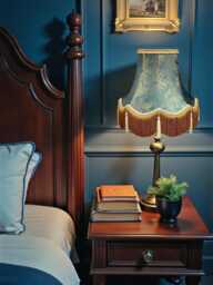 Blue Paisley Fabric Lampshade Handmade in The UK For Table & Floor Standard Lamp Shades, Ceiling Lights, Clip On Wall Lights - thumbnail 1