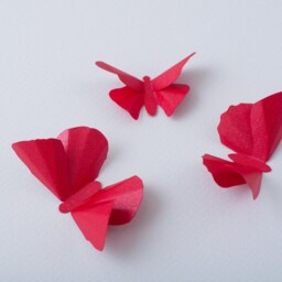 3D Wall Butterflies Red Metallic Butterfly Decals, Paper Wall Art - thumbnail 2