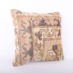 Handmade Turkish Kilim Pillow Cover Boho Throw - 16x16 - thumbnail 2