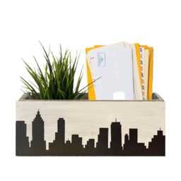 Nyc Skyline Succulent Planter Whitewashed Wood New York Souvenir