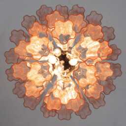 Italian Suspension Murano ??50 cm - Pink Glass Hand-Blown Italy Lighting Design - thumbnail 4