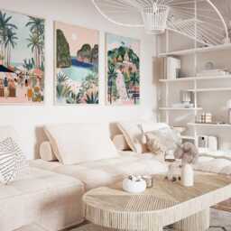 Krabi Thailand Poster Set Of 3, Vintage Inspired Tropical Landscape Wall Art, Neutral Asian Travel Prints - thumbnail 2