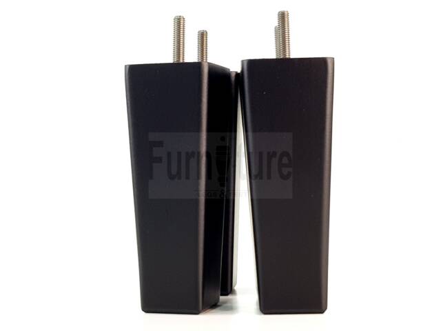 Solid Wood Furniture Legs Square Replacement Block Tapered Feet 150mm High M8 Black Set Of 4 Sofa Chairs Stools Cabinets Beds - image 1