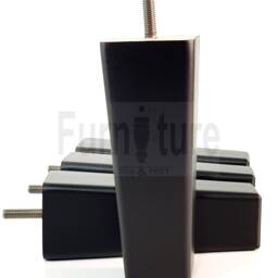 Solid Wood Furniture Legs Square Replacement Block Tapered Feet 150mm High M8 Black Set Of 4 Sofa Chairs Stools Cabinets Beds - thumbnail 2