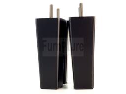 Solid Wood Furniture Legs Square Replacement Block Tapered Feet 150mm High M8 Black Set Of 4 Sofa Chairs Stools Cabinets Beds - thumbnail 1