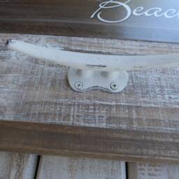 Life Is Better At The Beach Wood & Metal Framed Sign & Wall Dock Cleat Hook ~ Hanging Rustic Nautical Coastal House Decor - thumbnail 2