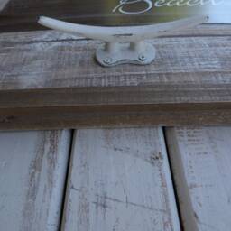 Life Is Better At The Beach Wood & Metal Framed Sign & Wall Dock Cleat Hook ~ Hanging Rustic Nautical Coastal House Decor - thumbnail 4